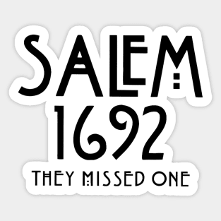 Salem Witch 1692 They Missed One Sticker